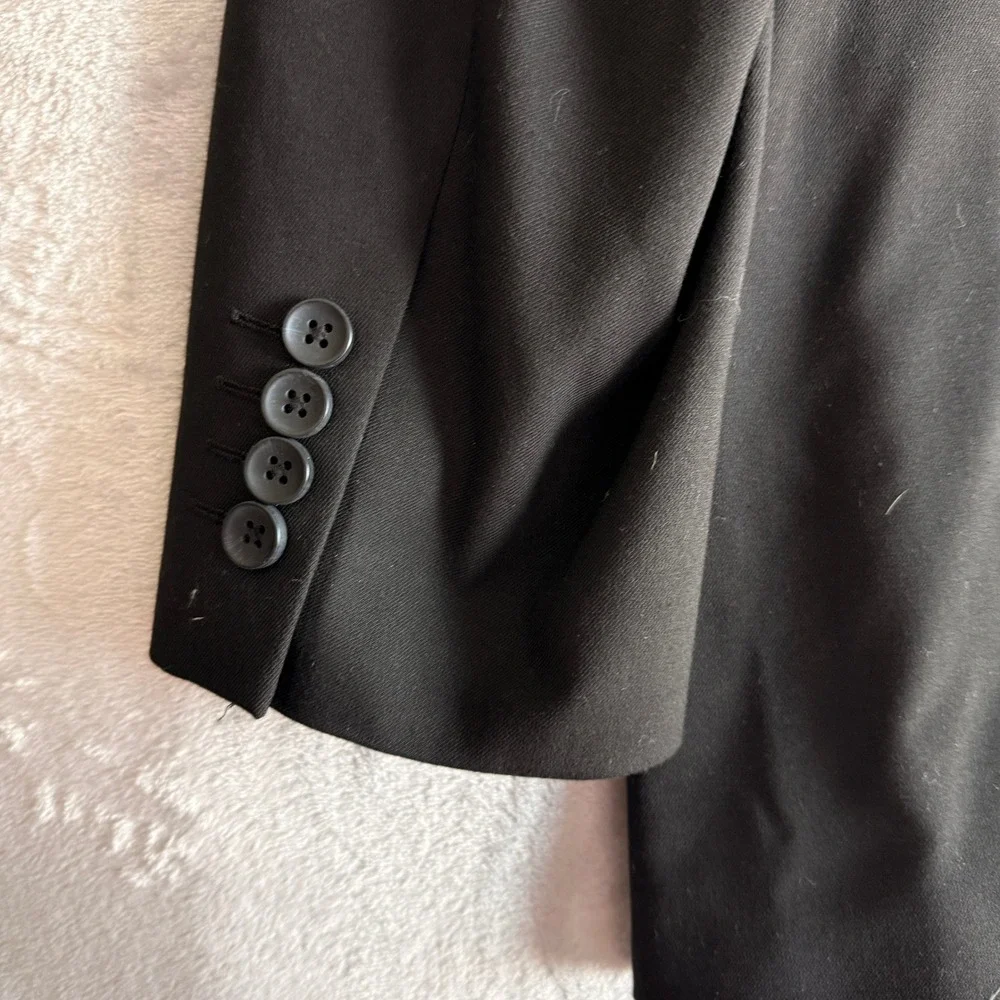 Haggar‎ Men's Black Two Button Classic Fit Blazer Suit Jacket Size 46R